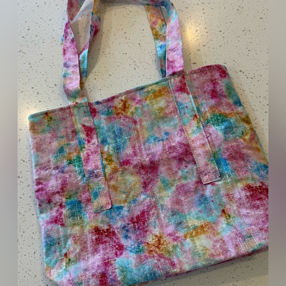 Colorful Quilt Handmade Tote Bag Christmas Gifts Pocket Padded New Pink Blue Gre - Picture 1 of 10